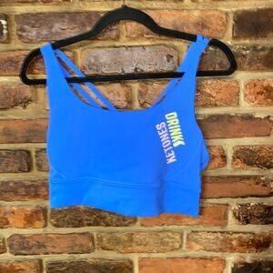 Pruvit ear Drink Ketones Blue Athletic Activewear Sports Bra Women's Size Large